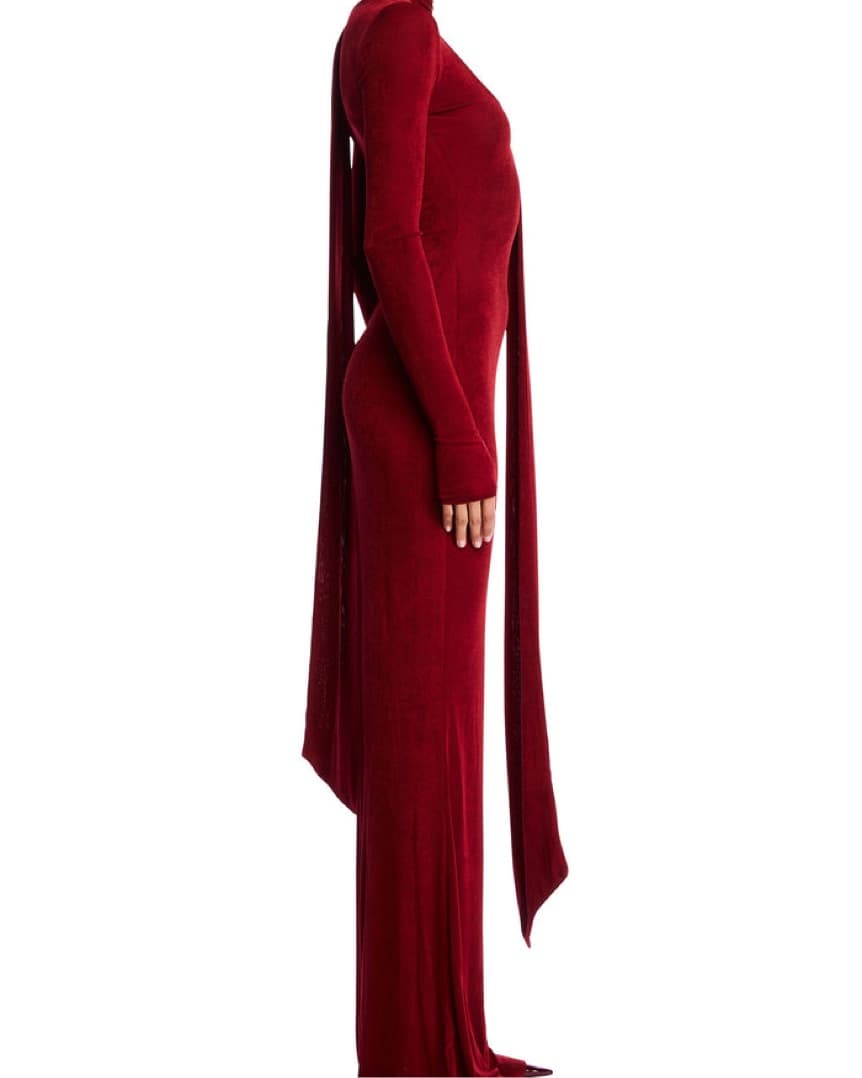Elegant Burgundy Maxi Dress - Image 3
