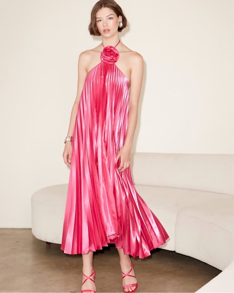 Giselle Pink Rosette Dress - Image 3
