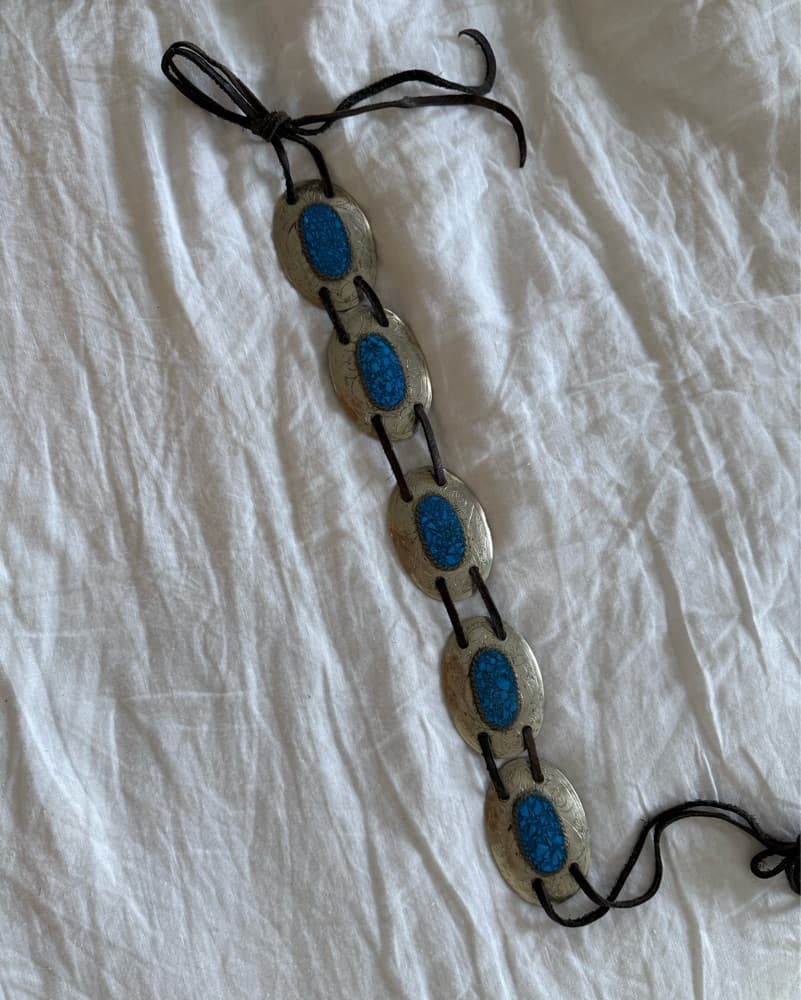 vintage gem boho belt turquoise  - Image 2