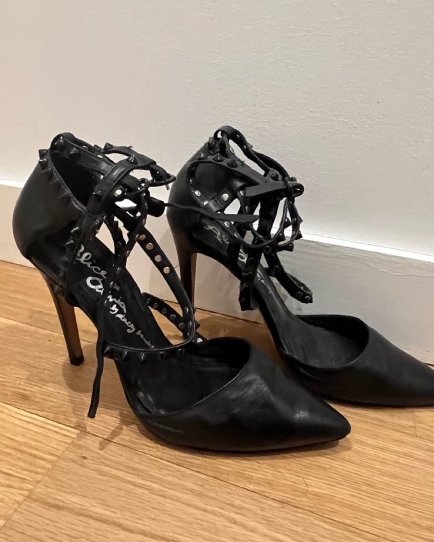 Alice + Olivia Studded Pointed Toe Heels - Image 2