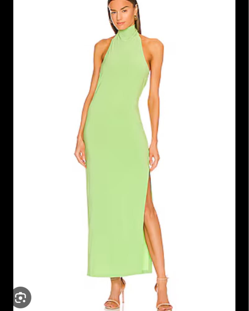 Norma Kamali Gemini Green halter  - Image 1