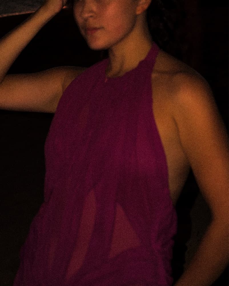 Di Petsa Wet Look Dress - Purple - Image 1