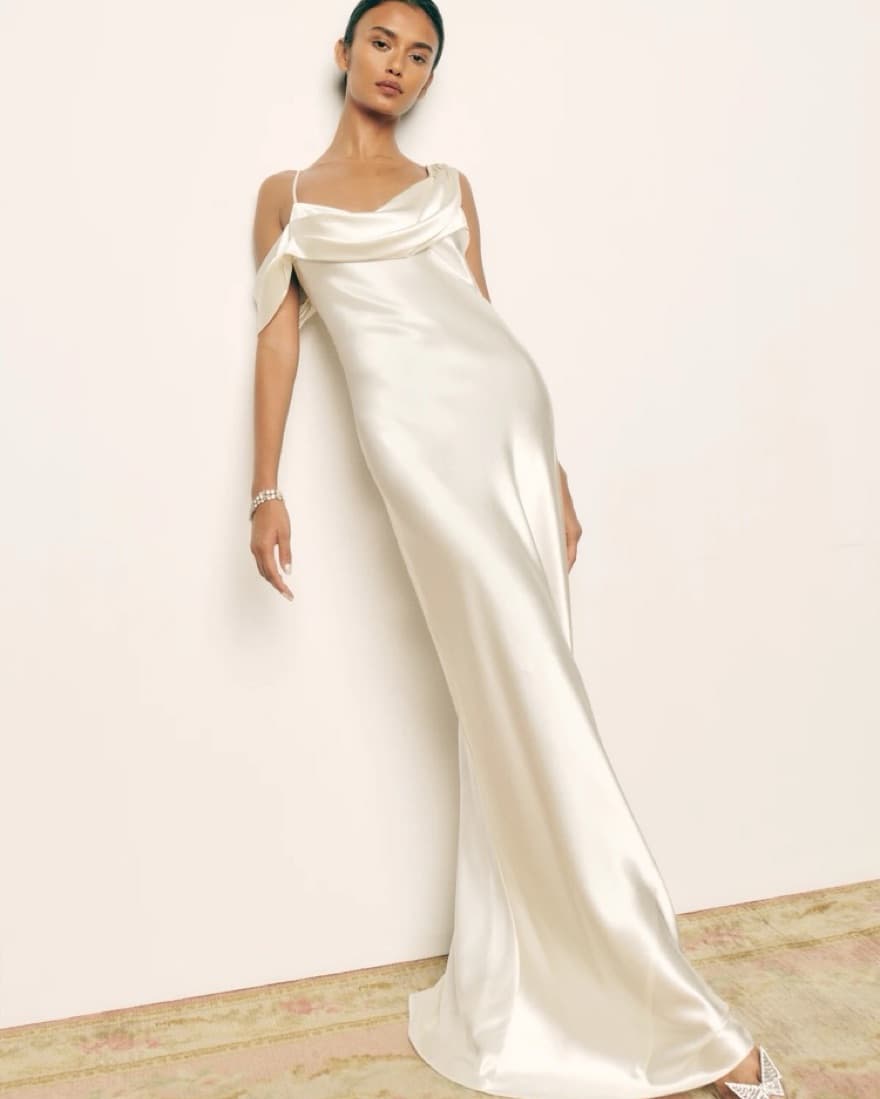 Reformation Satin Cowl Neck Gown - Image 2