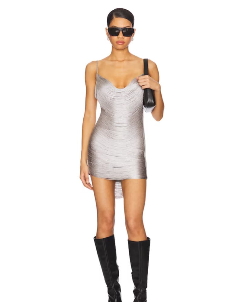 Jaded London Grey Marl Fringe Dress  - Image 1