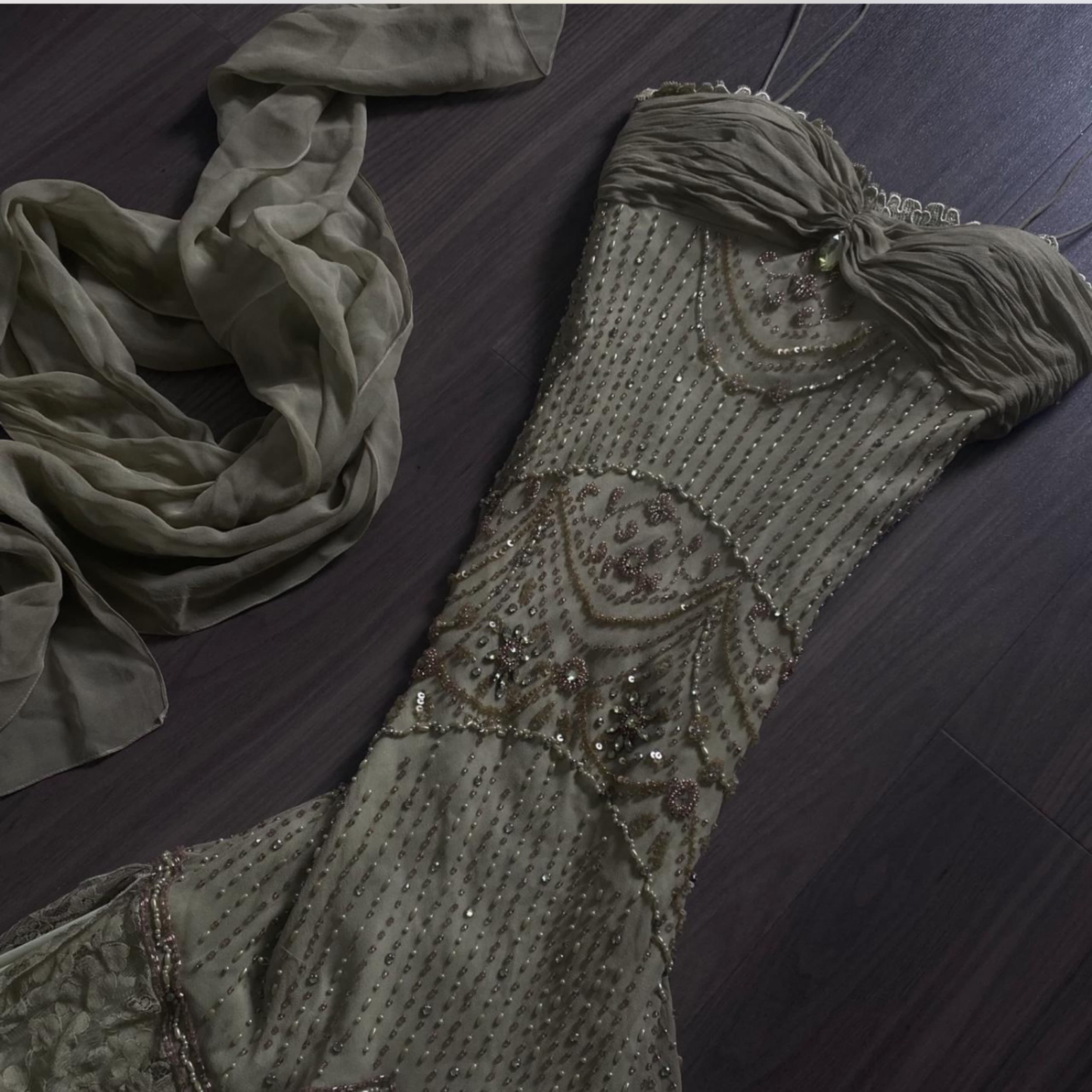 Vintage Beaded Silk Dress - Image 3