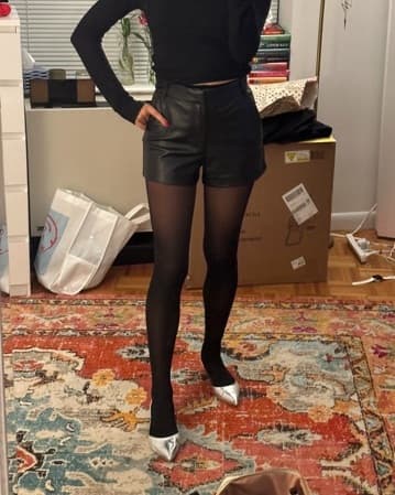Zara Leather Shorts - Image 3