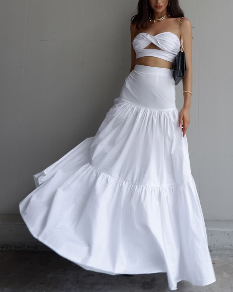 Runaway The Label White Maxi Skirt Set  - Image 6
