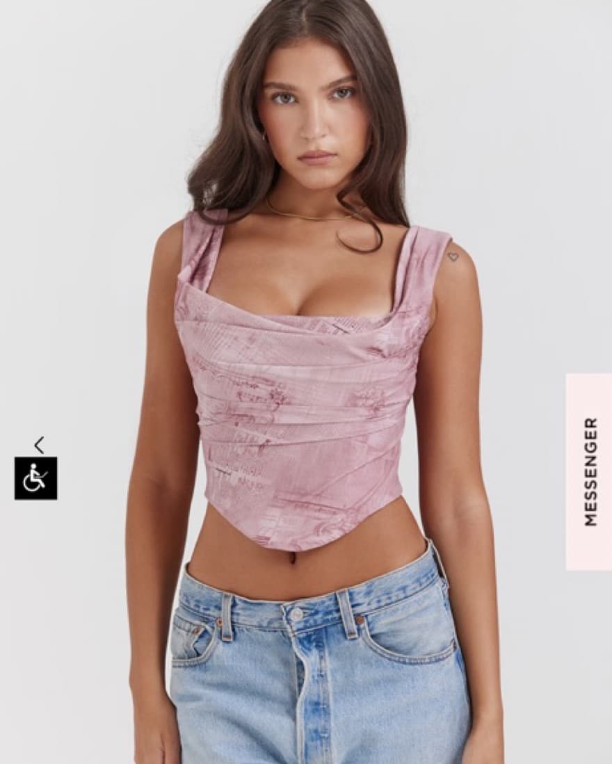 House Of Cb Una Corset Top Pink - Image 3