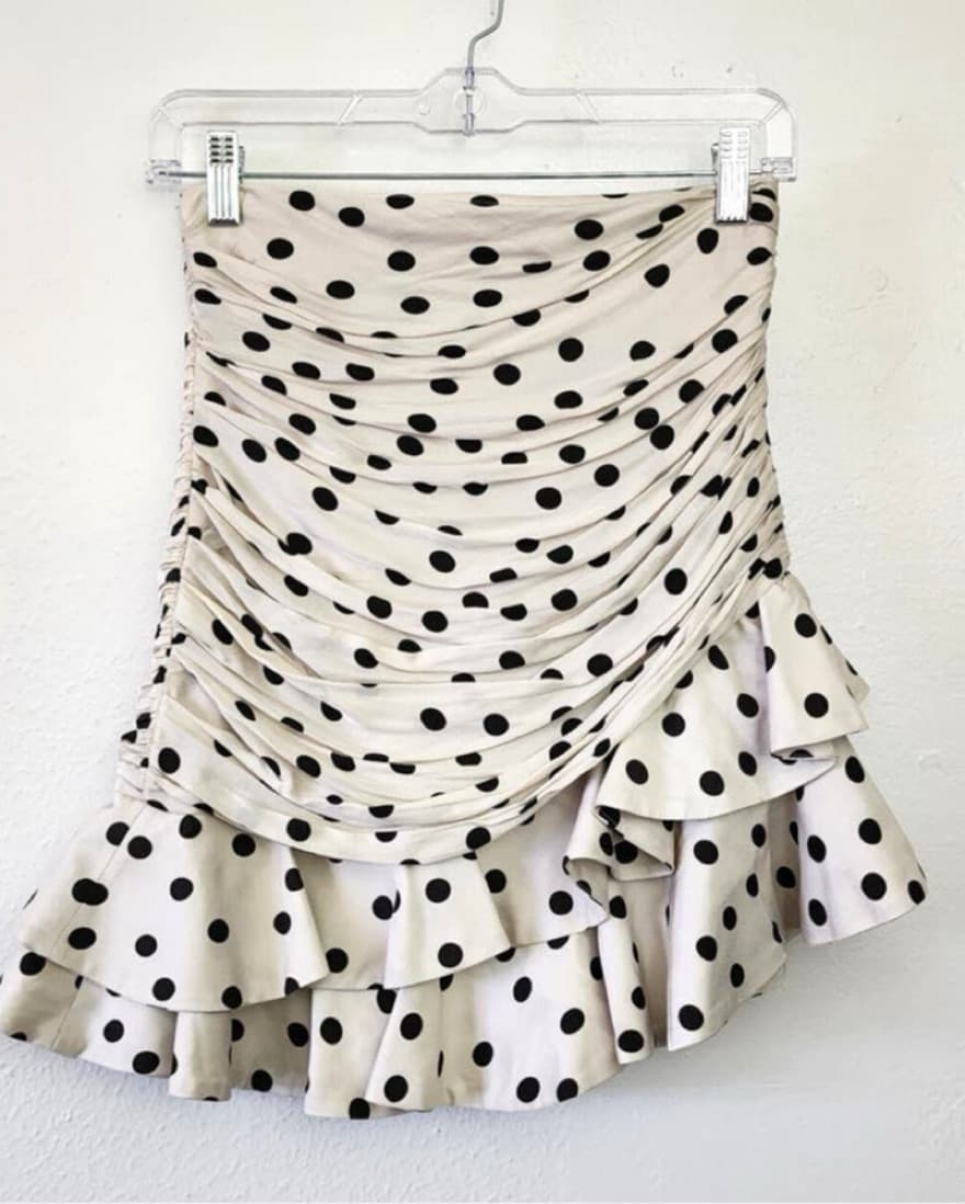 Polka Dot Skirt W Ruffled Trim - Image 2