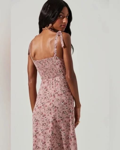 Milkmaid Tie Strap Floral Midi Dress - Image 4