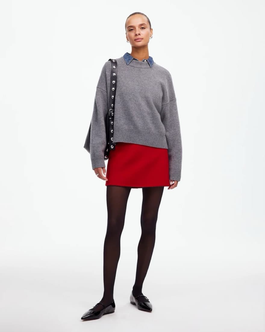 Double-Faced Mini Skirt in Wool Blend - Image 1