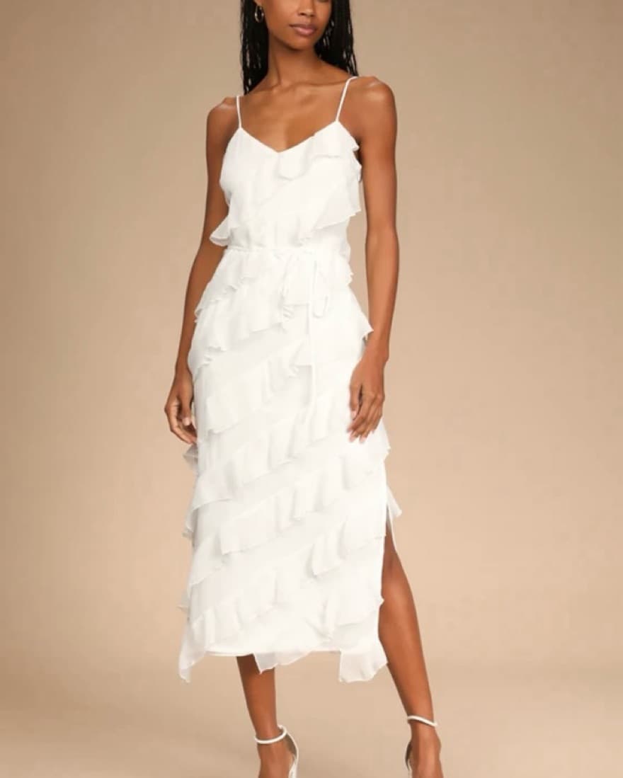 Ruffled Midi Dress - Image 1