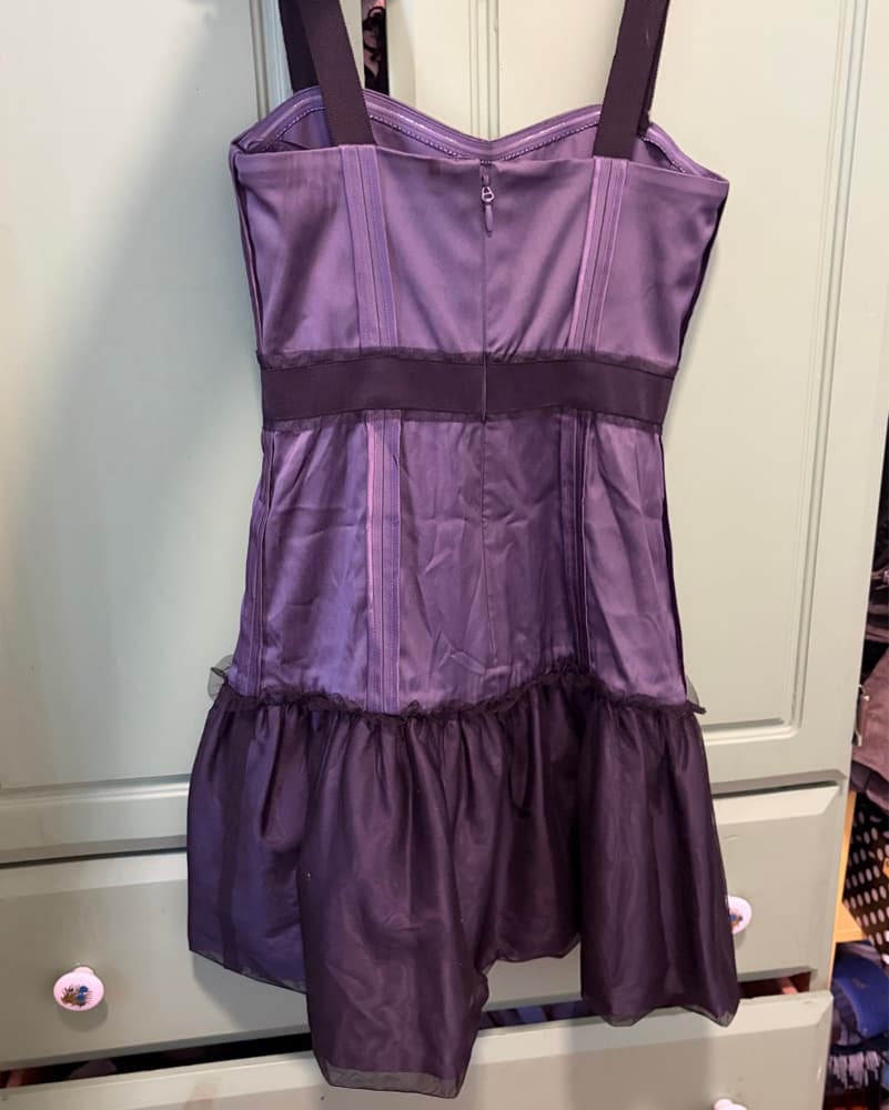 Elegant Purple Pleated Dress - Image 3