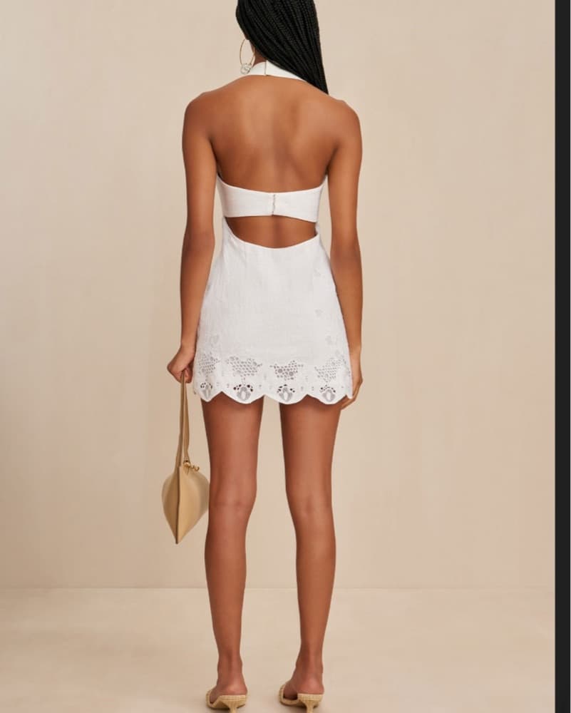 Cult Gaia White Linen Dress - Image 3