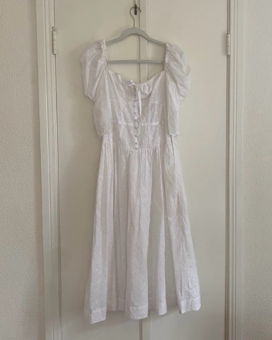 White For Love & Lemons Jean Midi Dress - Image 3