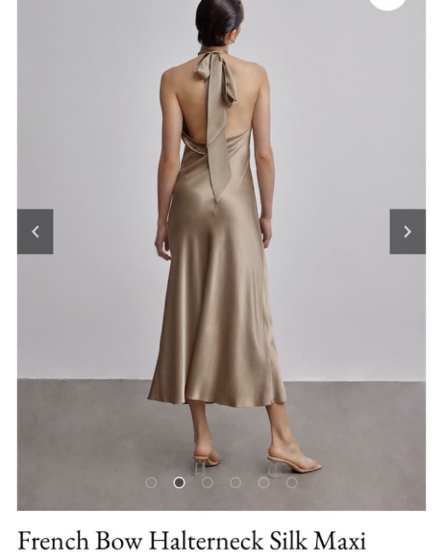 Black Halter French Bow Silk Dress   - Image 2