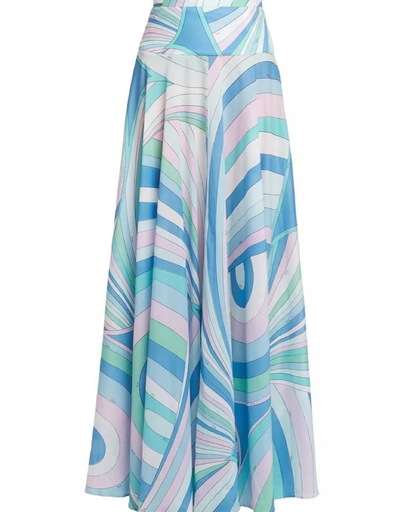 Pucci Blue Iride Maxi Skirt  - Image 2
