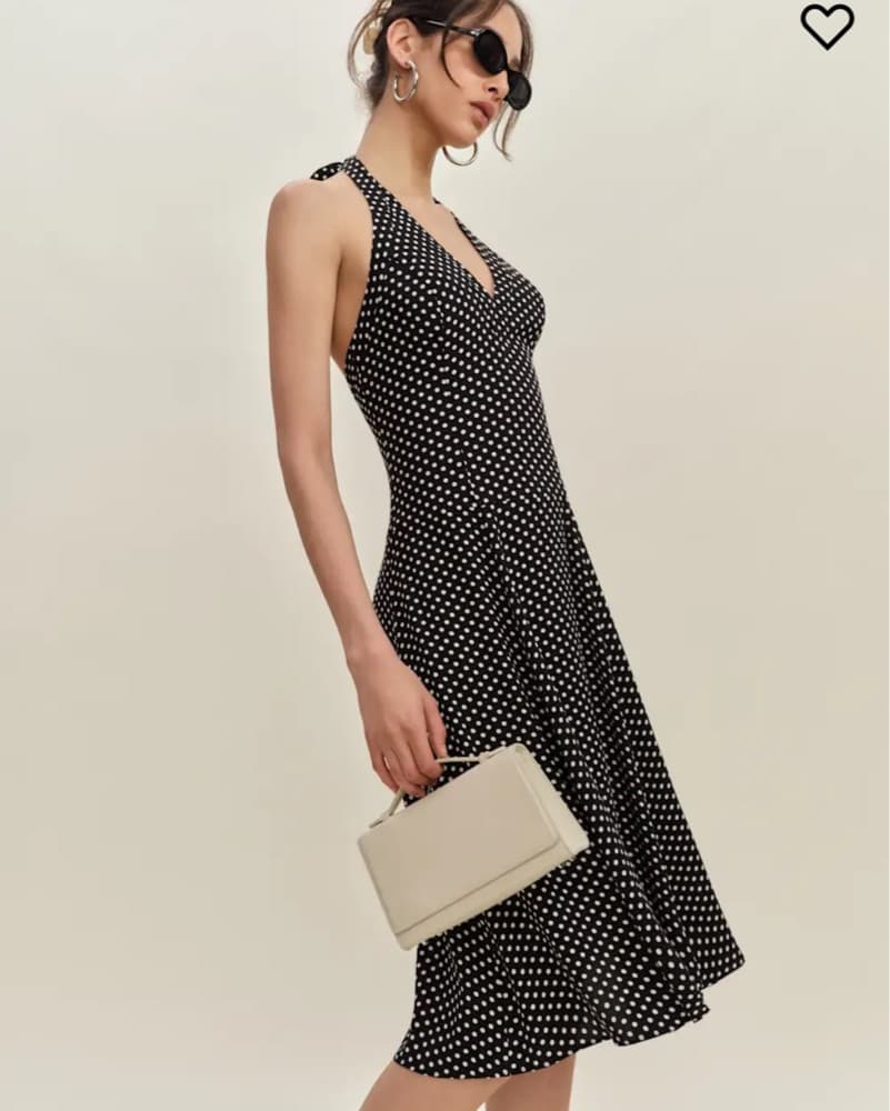 Reformation Polka Dot Midi Dress - Image 1