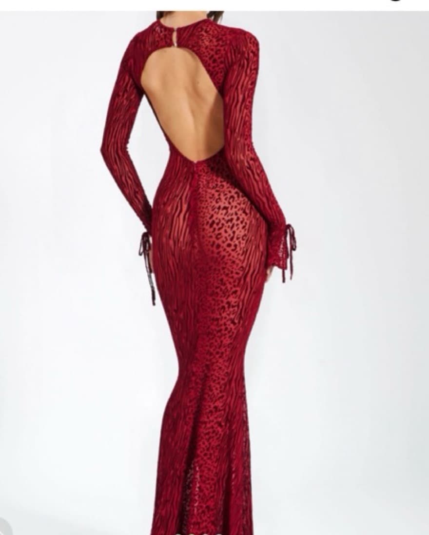 Captivating Red Leopard Print Maxi Dress - Image 2