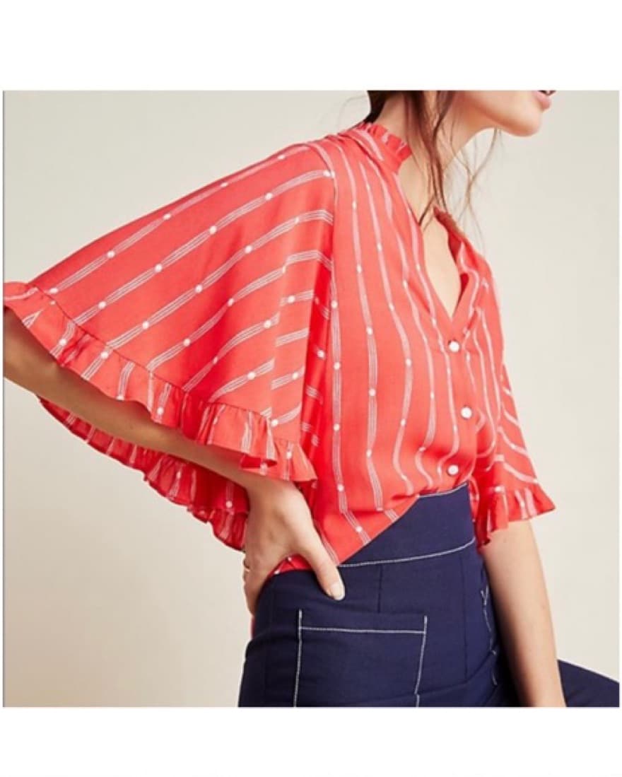 Maeve Aveiro Flutter-Sleeve Blouse - Image 2