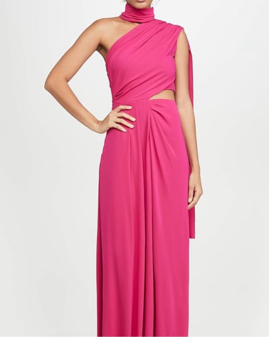 Saloni Honey Long Dress In Magenta - Image 5