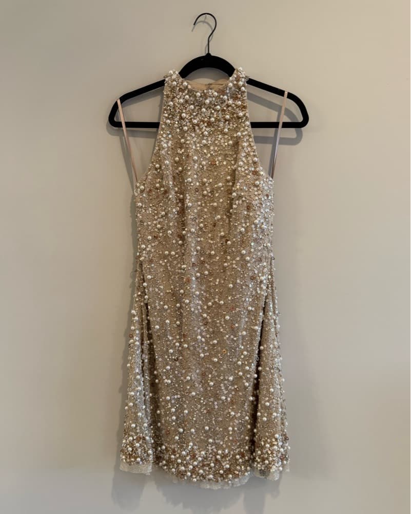 Beaded Halter Swing Dress - Image 4