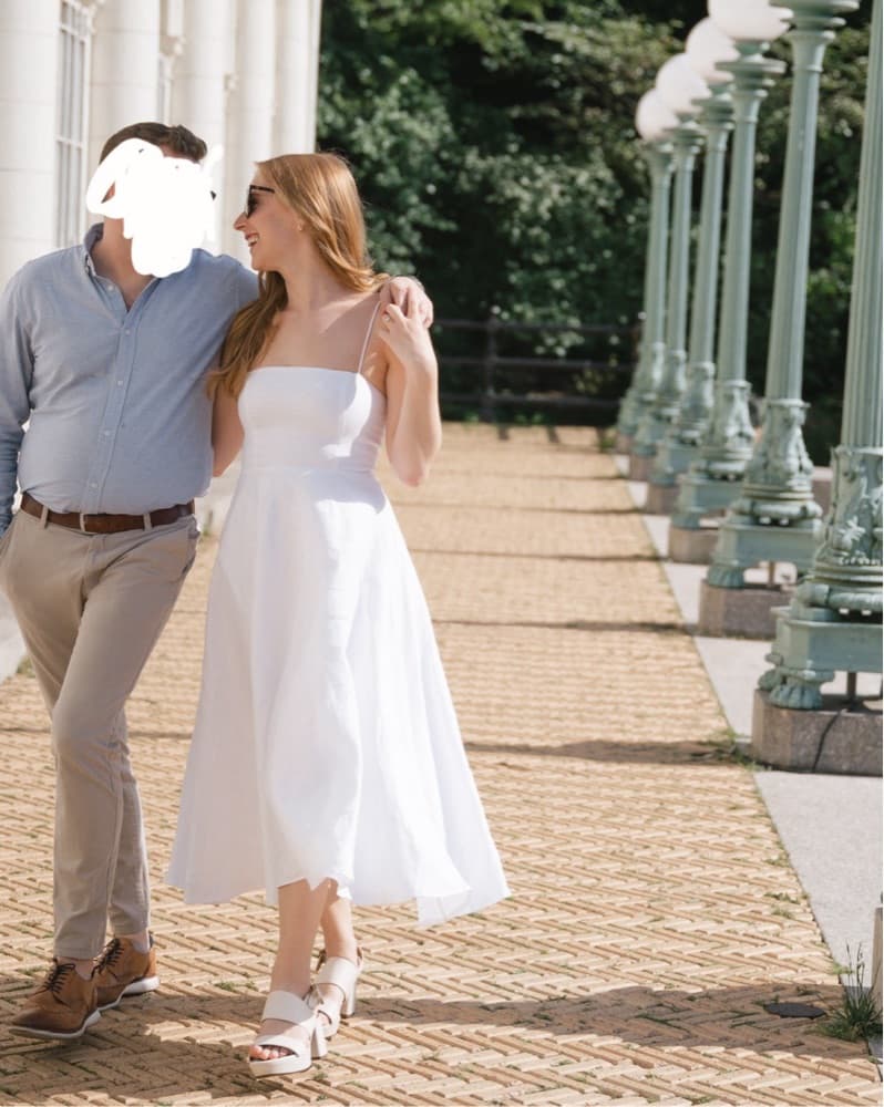 White Reformation Linen Dress - Image 2
