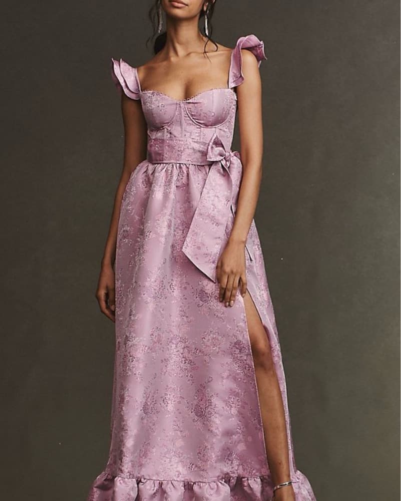 Elegant Floral Ruffle Dress - Image 1