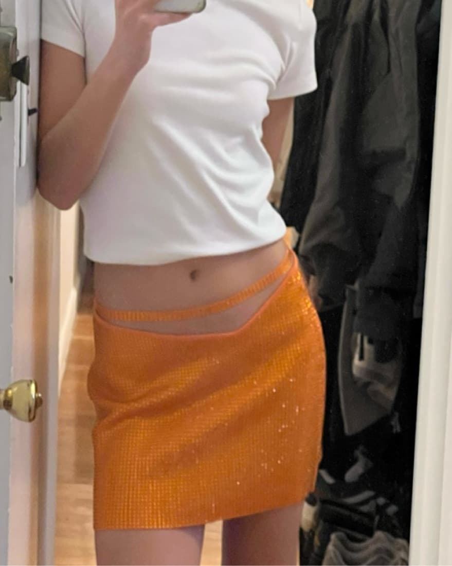 Orange Andreadamo Mini Skirt - Image 3