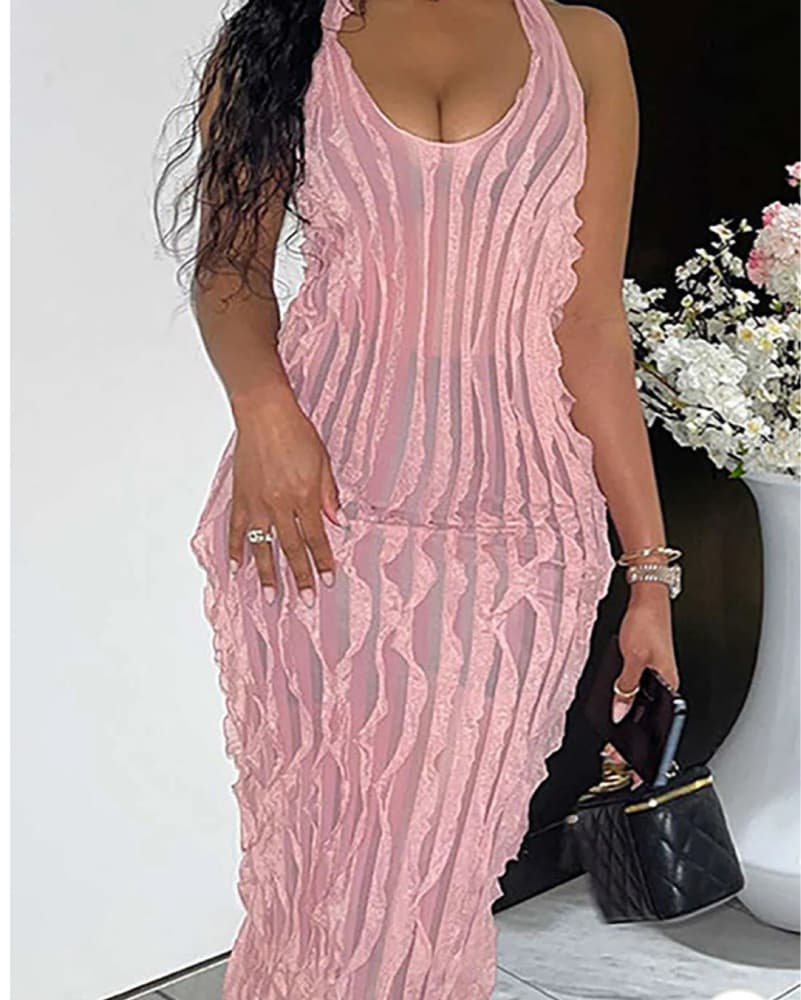 Elegant Pleated Maxi Dress - Image 2