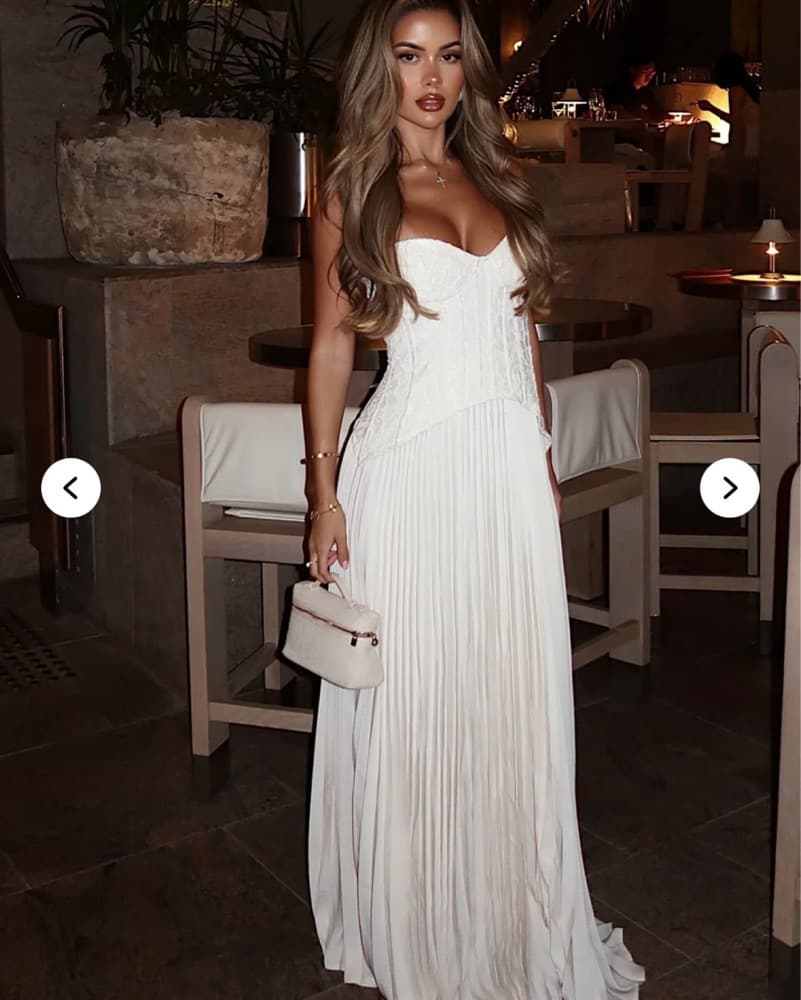 Daniella Lace Corset Pleated Maxi Dress - Image 2