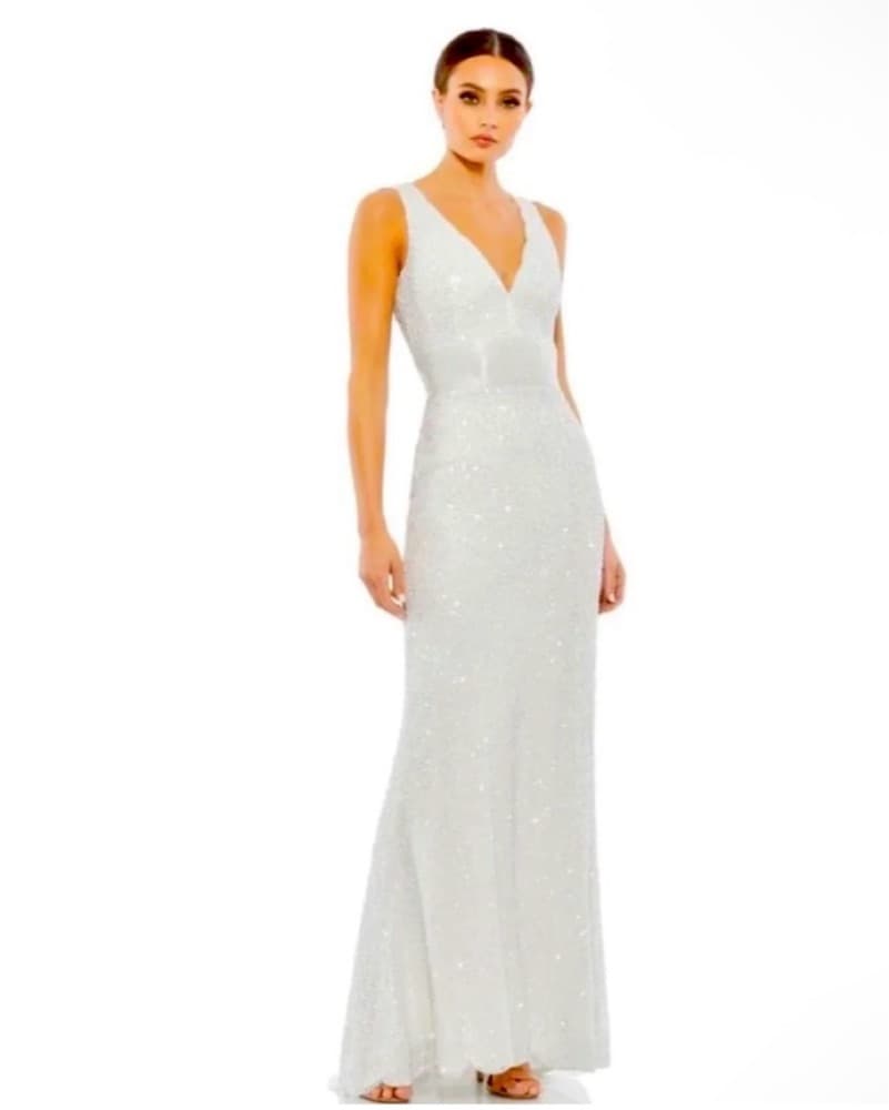 Sparkling White Sequin Maxi Dress - Image 1