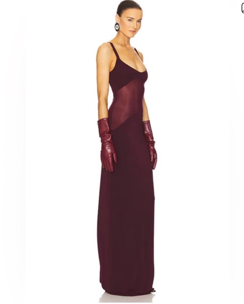 Helsa Sheer Knit Curve Maxi Dress - Image 3