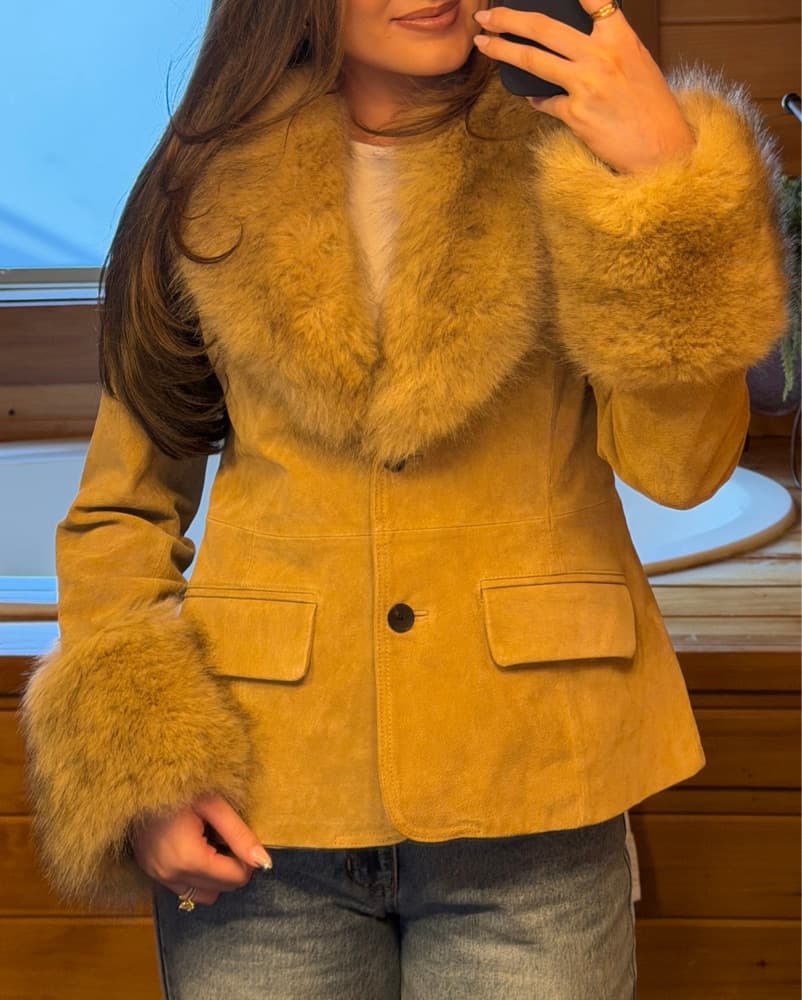 Zara 100% Suede Fur Blazer  - Image 2