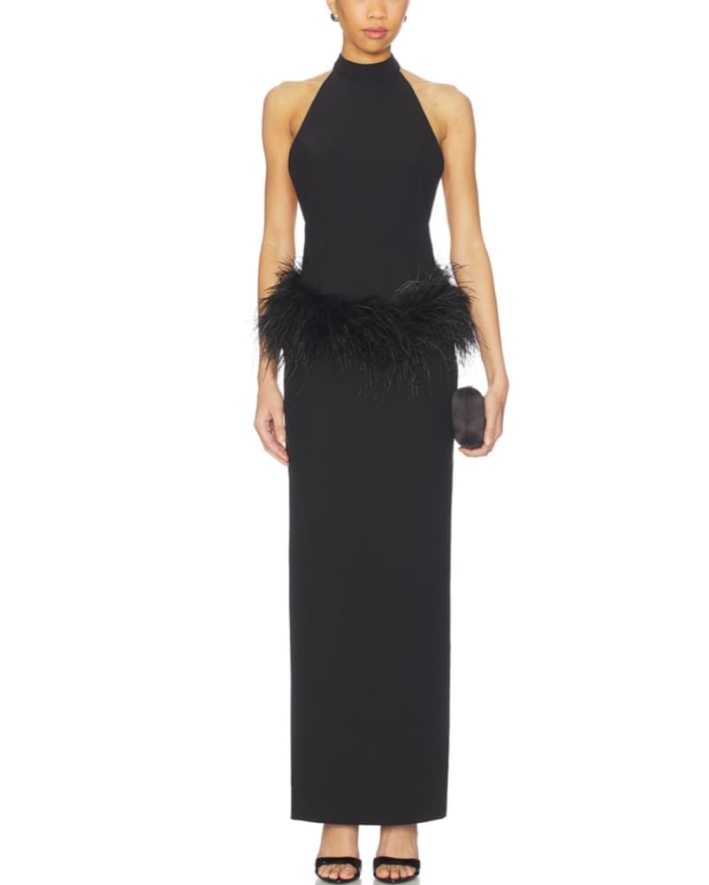 Revolve Feather Maxi Dress - Image 1