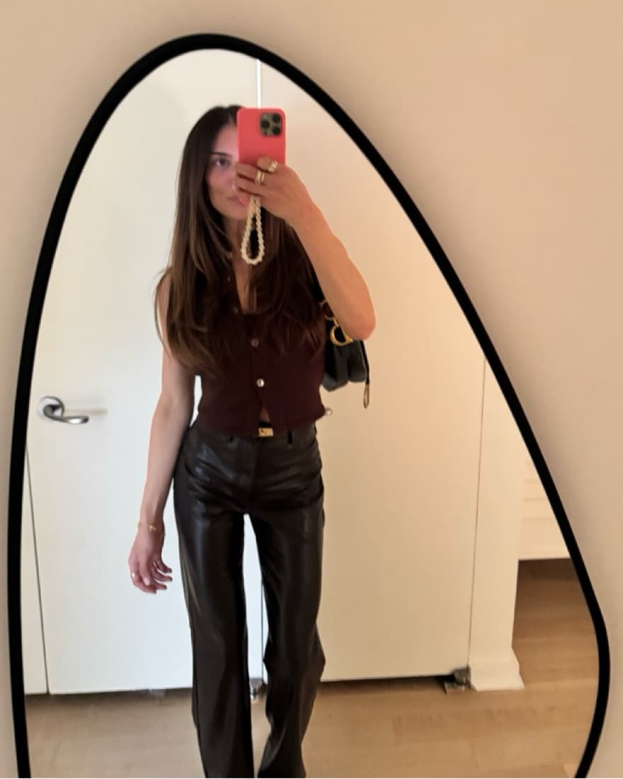 A.L.C. Brown Vegan Leather Pants - Image 4