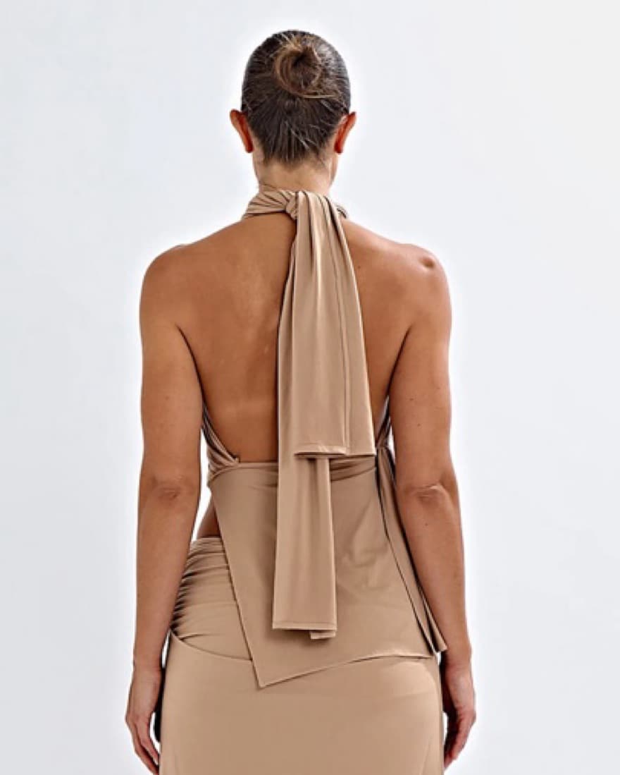 ONE MILE pamela wrap top in biscuit - Image 3