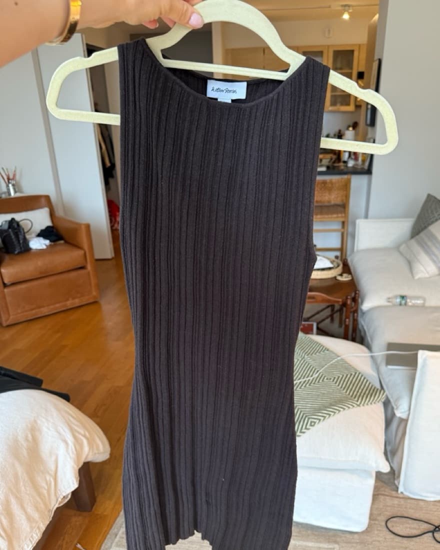 Chocolate Brown Mini Knit Bodycon Dress - Image 5