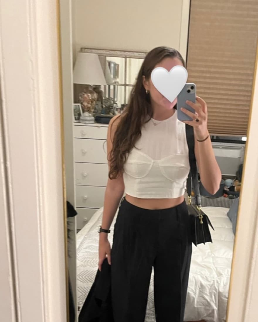Mango Textured Linen Bustier Crop Top - Image 6