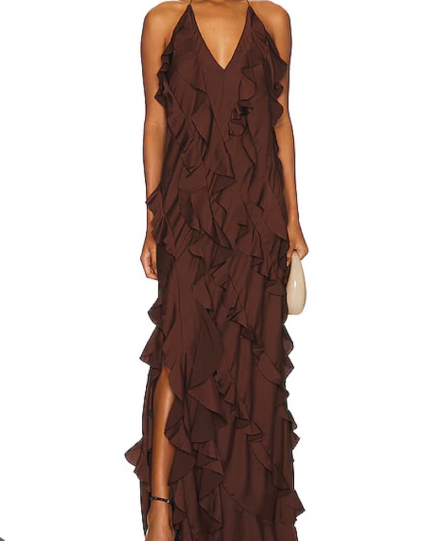 Anna October Brown Renata Ruffle Dress - Image 1