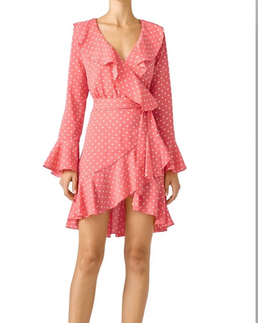 Polka Dot Wrap Dress - Image 1