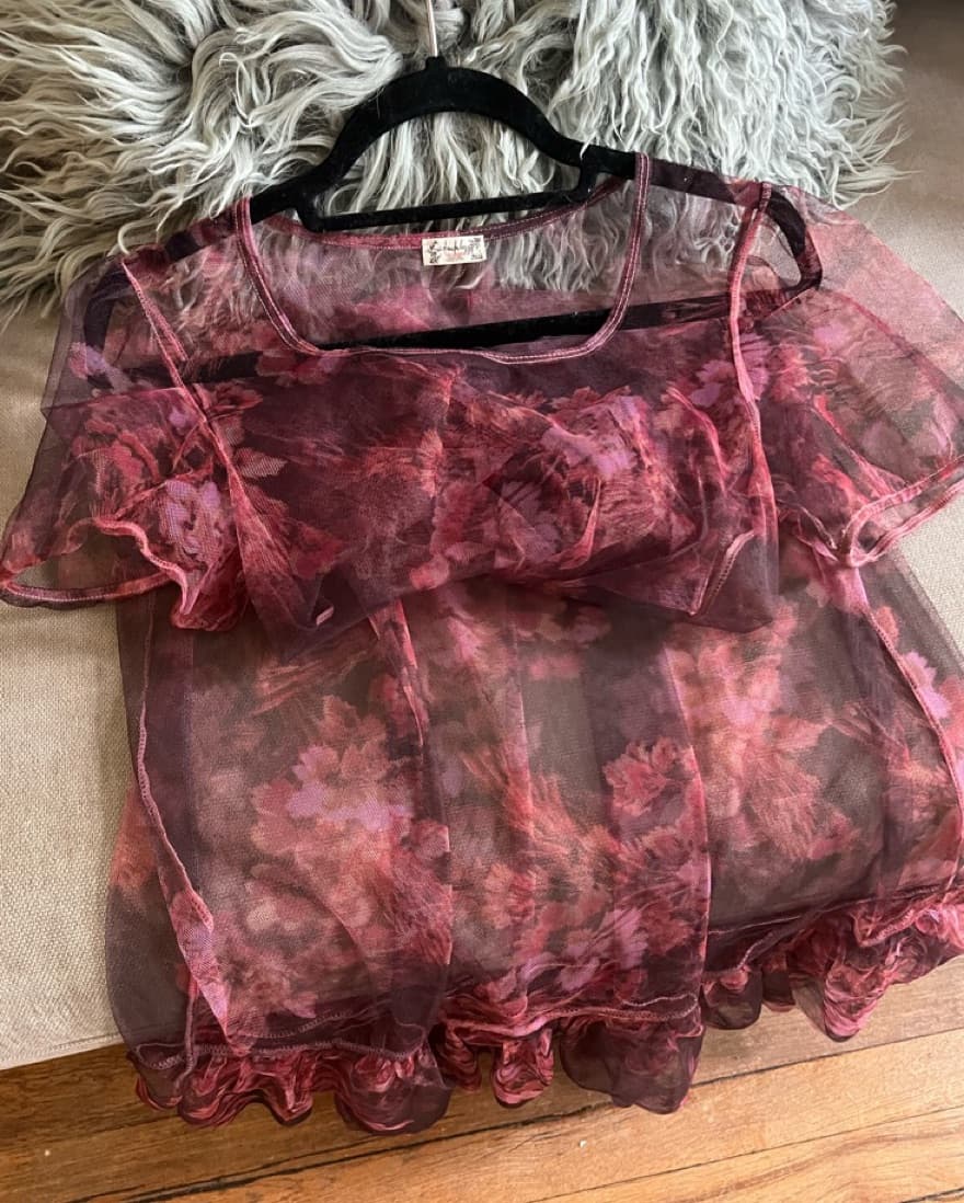 Sheer Floral Free People Dress - Image 2