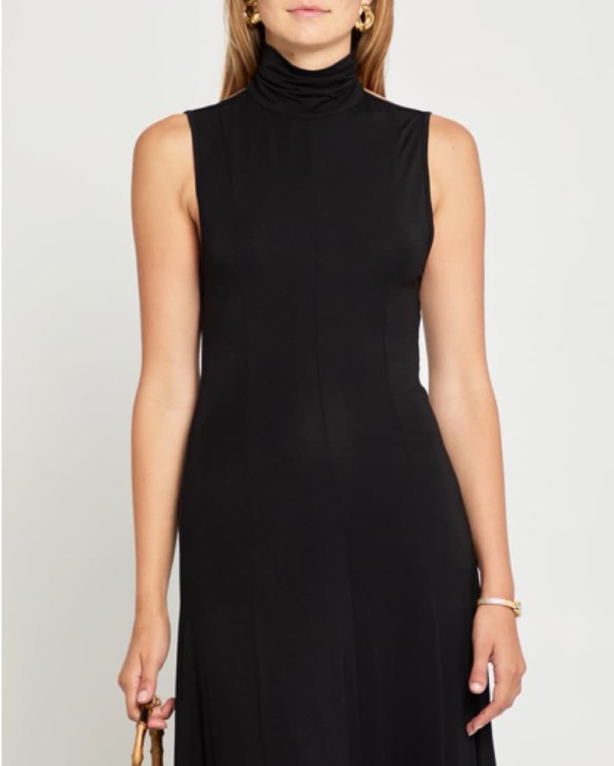 Mari Turtleneck Black Dress - Image 4