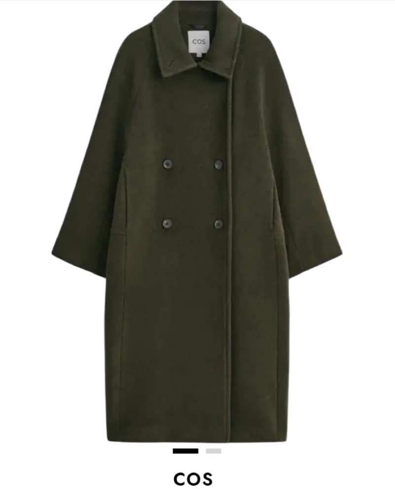Cos Double Breasted Olive Jacket - Image 1