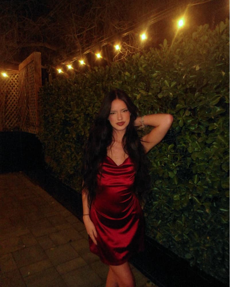 Red Satin Mini Dress - Image 4