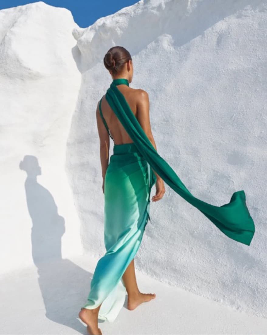 Baobab Green Ombre Scarf Dress  - Image 1