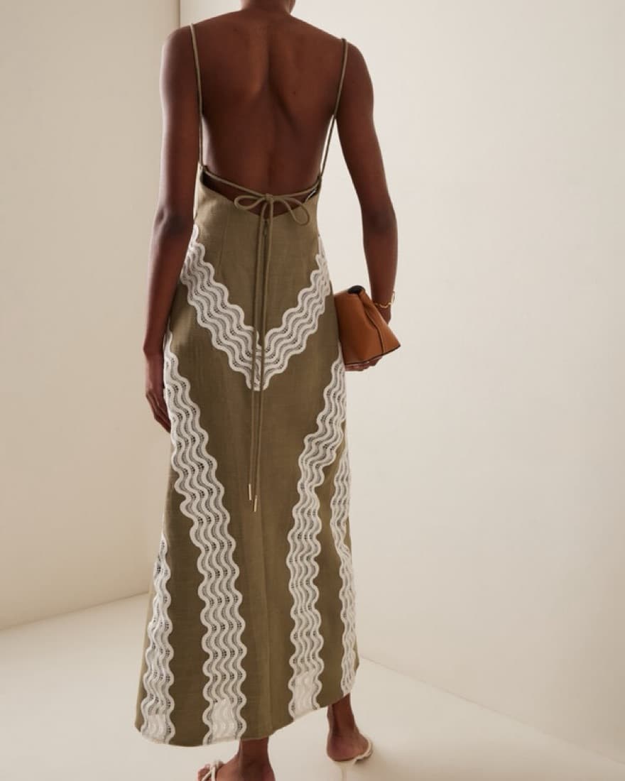 Eleni Embroidered Cotton Maxi Dress   - Image 5