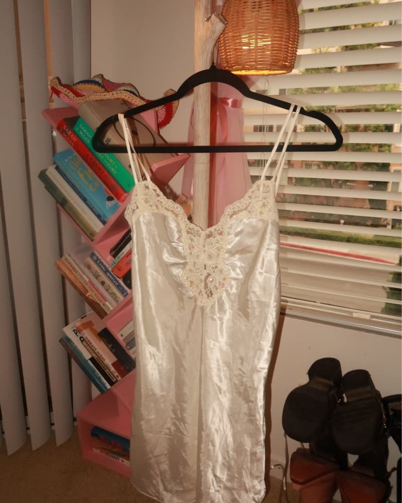 Elegant Lace Satin Slip Dress - Image 4
