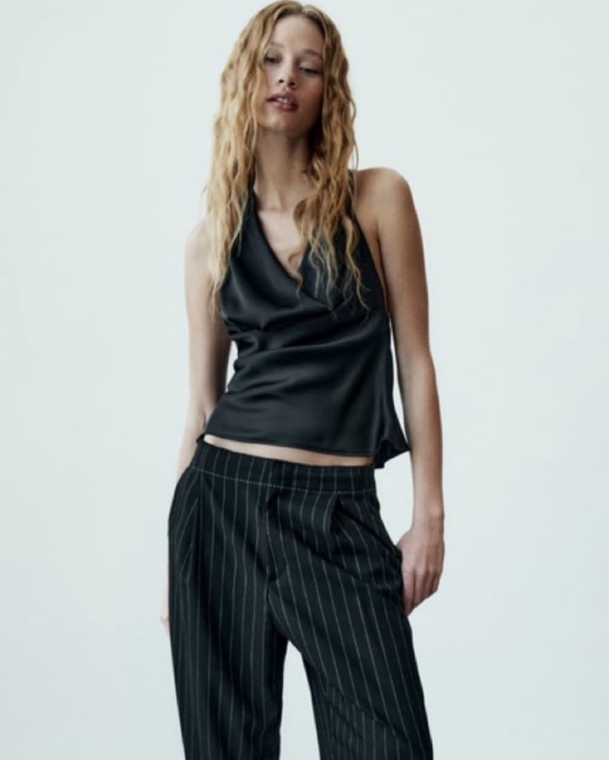 Zara Black Halter Top - Image 1