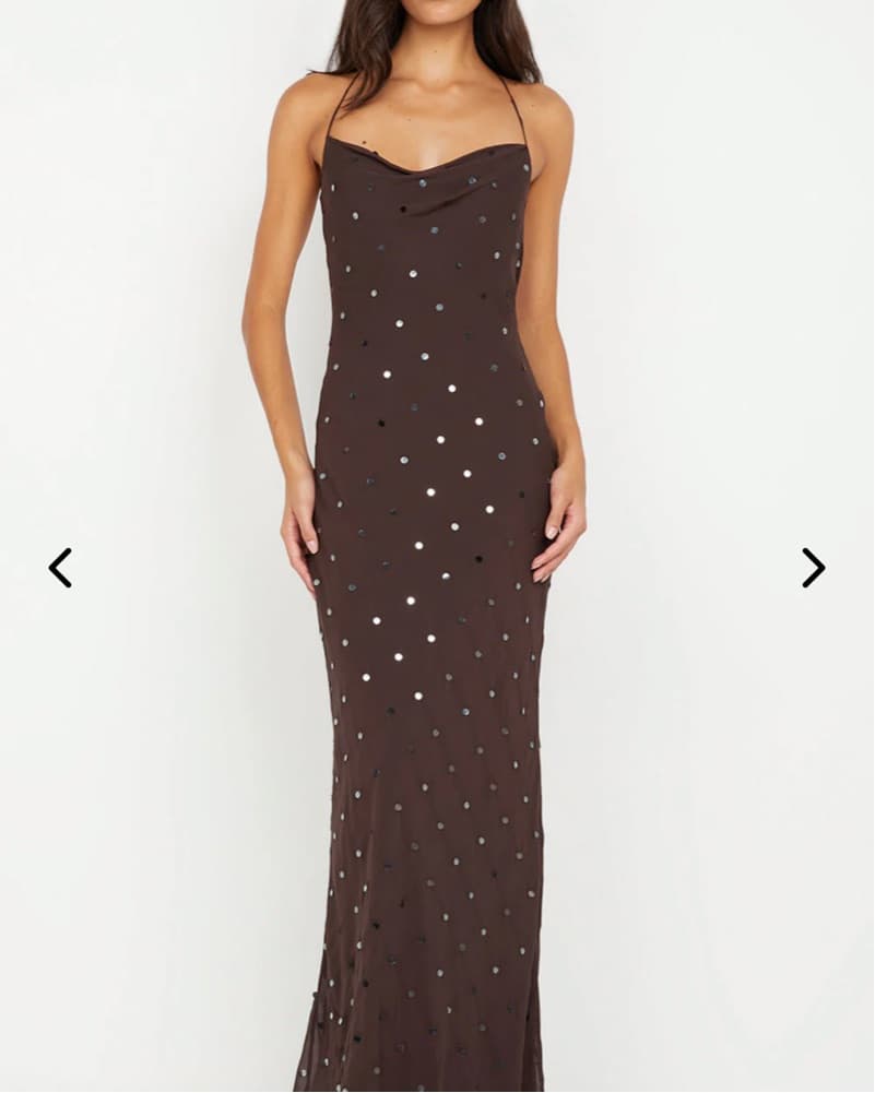 Bec And bridge Long Brown Sequin Dress  - Image 3